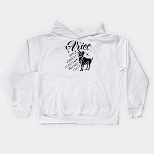 Aries Zodiac Sign Positive Personality Traits Kids Hoodie